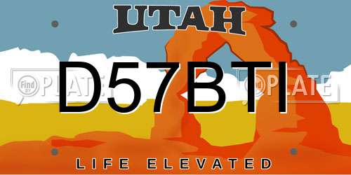 D57BTI Utah License Plate