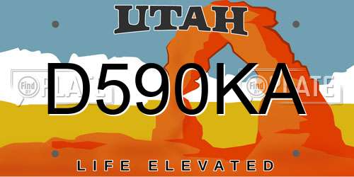 D590KA Utah License Plate