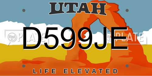 D599JE Utah License Plate