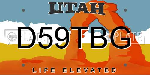 D59TBG Utah License Plate