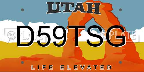 D59TSG Utah License Plate