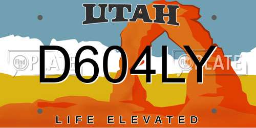 D604LY Utah License Plate