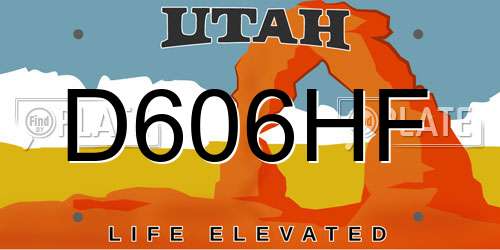D606HF Utah License Plate