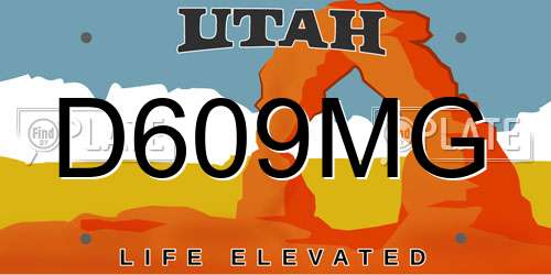 D609MG Utah License Plate