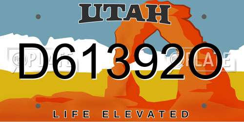 D61392O Utah License Plate