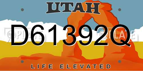 D61392Q Utah License Plate