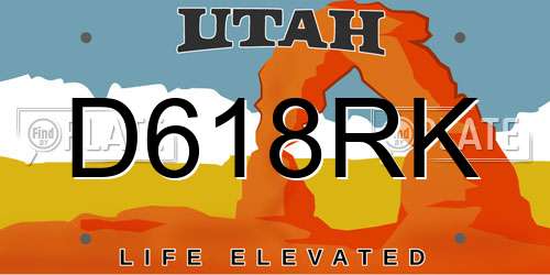 D618RK Utah License Plate