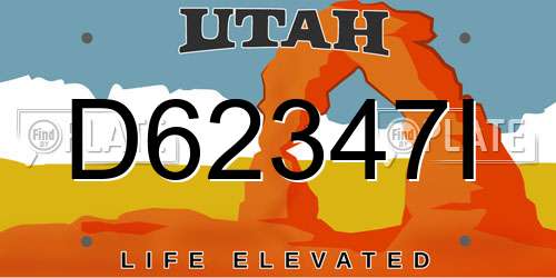 D62347I Utah License Plate
