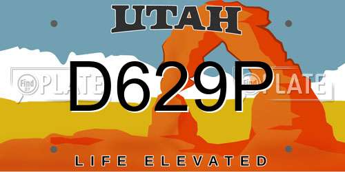 D629P Utah License Plate