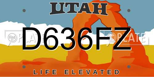 D636FZ Utah License Plate