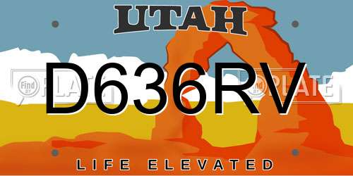 D636RV Utah License Plate