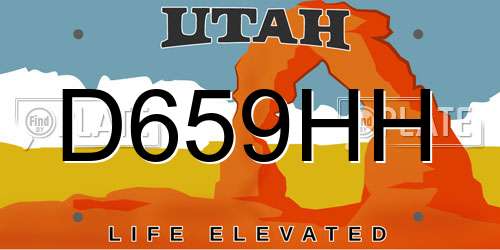 D659HH Utah License Plate