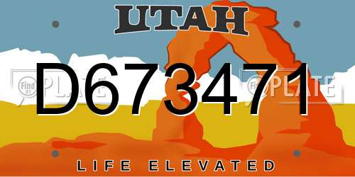 D673471 Utah License Plate