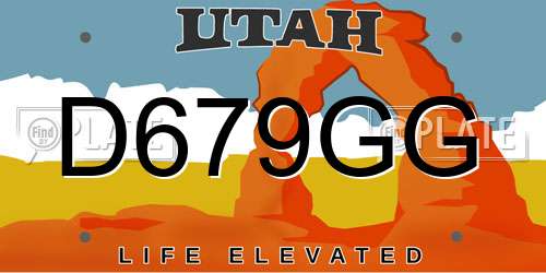 D679GG Utah License Plate