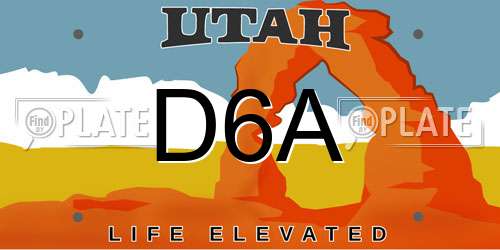 D6A Utah License Plate