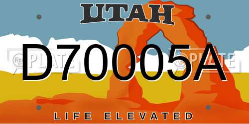 D70005A Utah License Plate