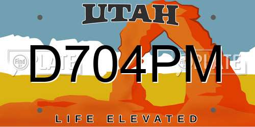 D704PM Utah License Plate