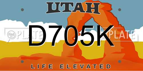 D705K Utah License Plate