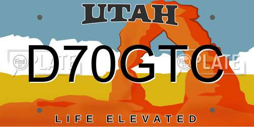 D70GTC Utah License Plate