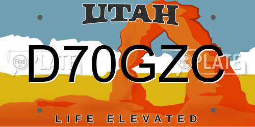 D70GZC Utah License Plate