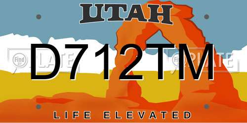 D712TM Utah License Plate