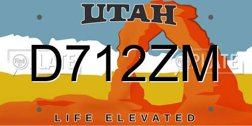 D712ZM Utah License Plate