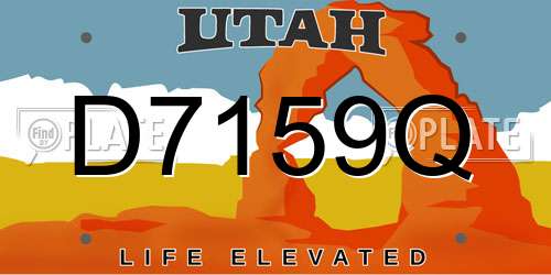 D7159Q Utah License Plate