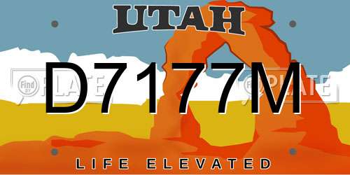 D7177M Utah License Plate