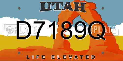 D7189Q Utah License Plate