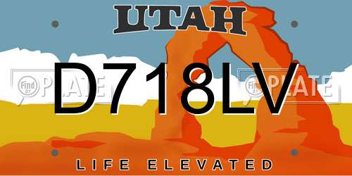 D718LV Utah License Plate