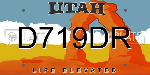 D719DR Utah License Plate