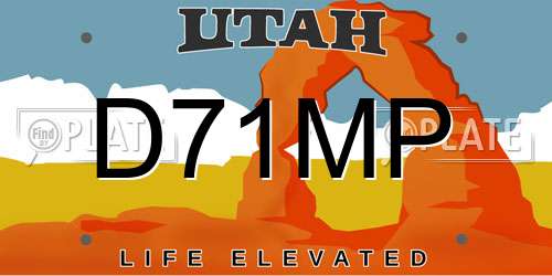 D71MP Utah License Plate