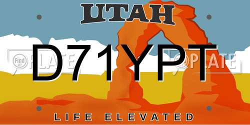 D71YPT Utah License Plate