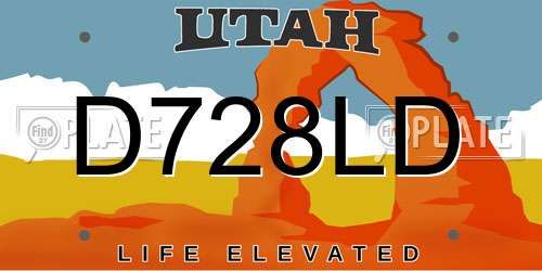 D728LD Utah License Plate