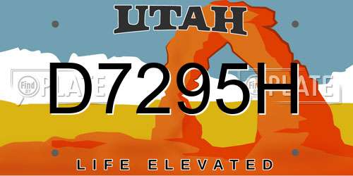 D7295H Utah License Plate