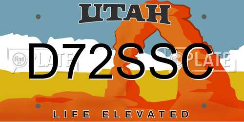 D72SSC Utah License Plate