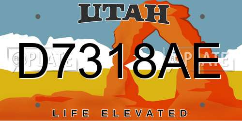 D7318AE Utah License Plate