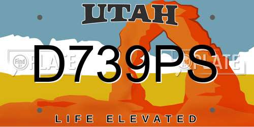 D739PS Utah License Plate