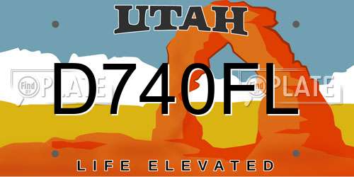 D740FL Utah License Plate