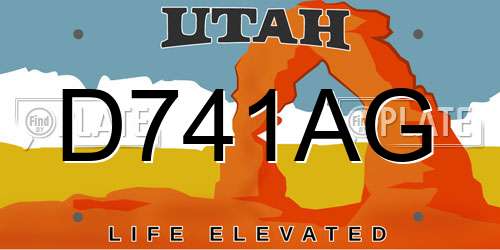 D741AG Utah License Plate
