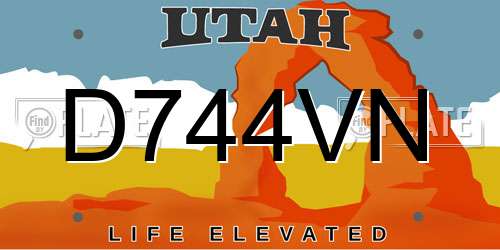 D744VN Utah License Plate