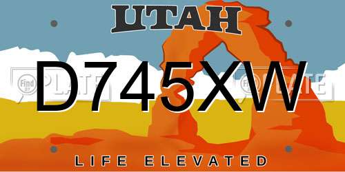 D745XW Utah License Plate