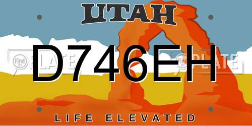 D746EH Utah License Plate