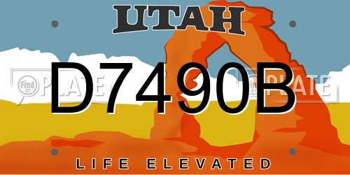 D7490B Utah License Plate