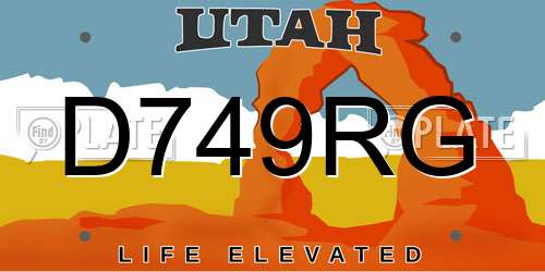 D749RG Utah License Plate