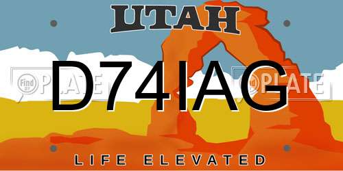 D74IAG Utah License Plate