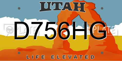 D756HG Utah License Plate