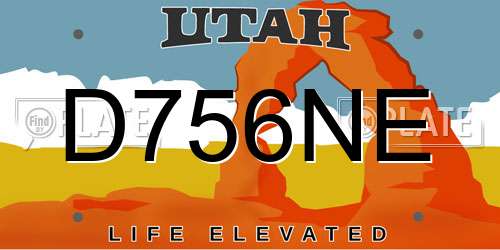 D756NE Utah License Plate