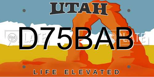 D75BAB Utah License Plate
