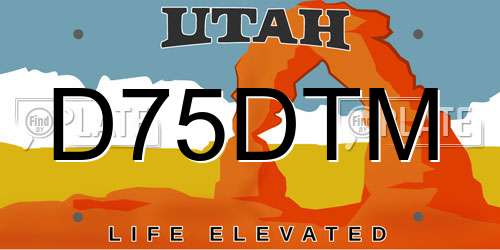 D75DTM Utah License Plate